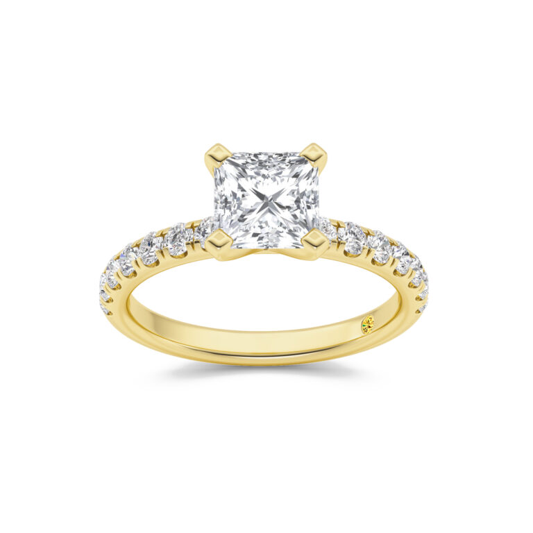 Maya Scalloped Pavé Half Coverage Lab Diamond Engagement Ring