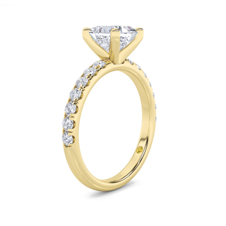 Maya Scalloped Pavé Half Coverage Lab Diamond Engagement Ring