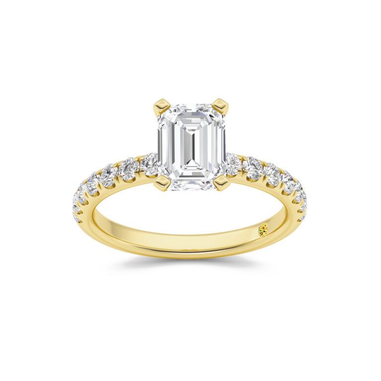 Maya Scalloped Pavé Half Coverage Lab Diamond Engagement Ring
