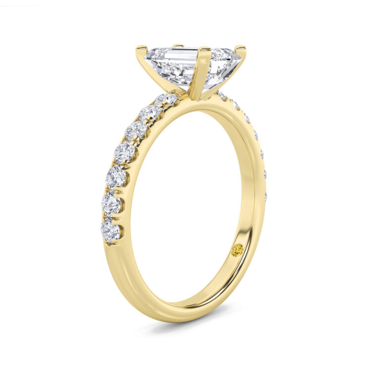 Maya Scalloped Pavé Half Coverage Lab Diamond Engagement Ring