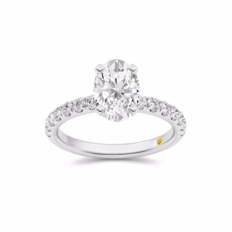 Maya Scalloped Pavé Half Coverage Lab Diamond Engagement Ring