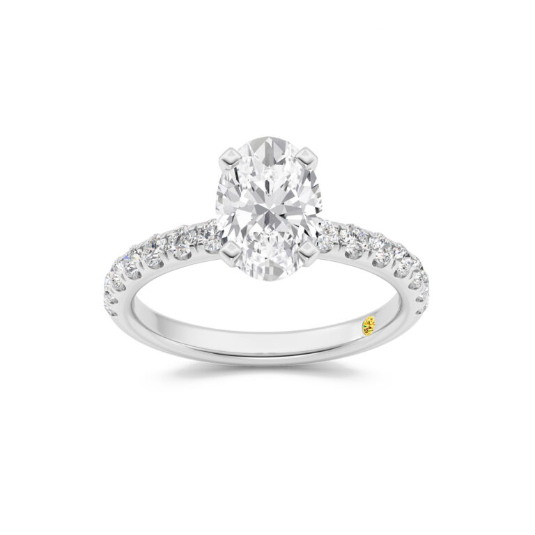 Maya Scalloped Pavé Half Coverage Lab Diamond Engagement Ring