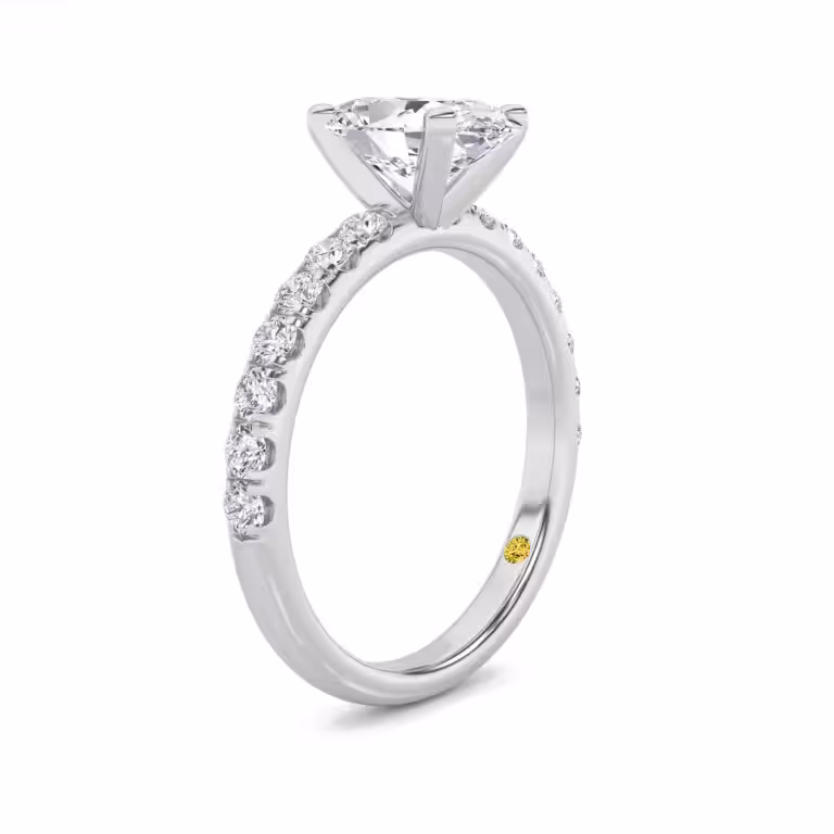 Maya Scalloped Pavé Half Coverage Lab Diamond Engagement Ring