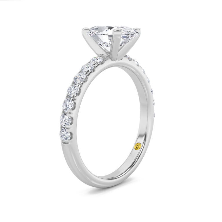 Maya Scalloped Pavé Half Coverage Lab Diamond Engagement Ring