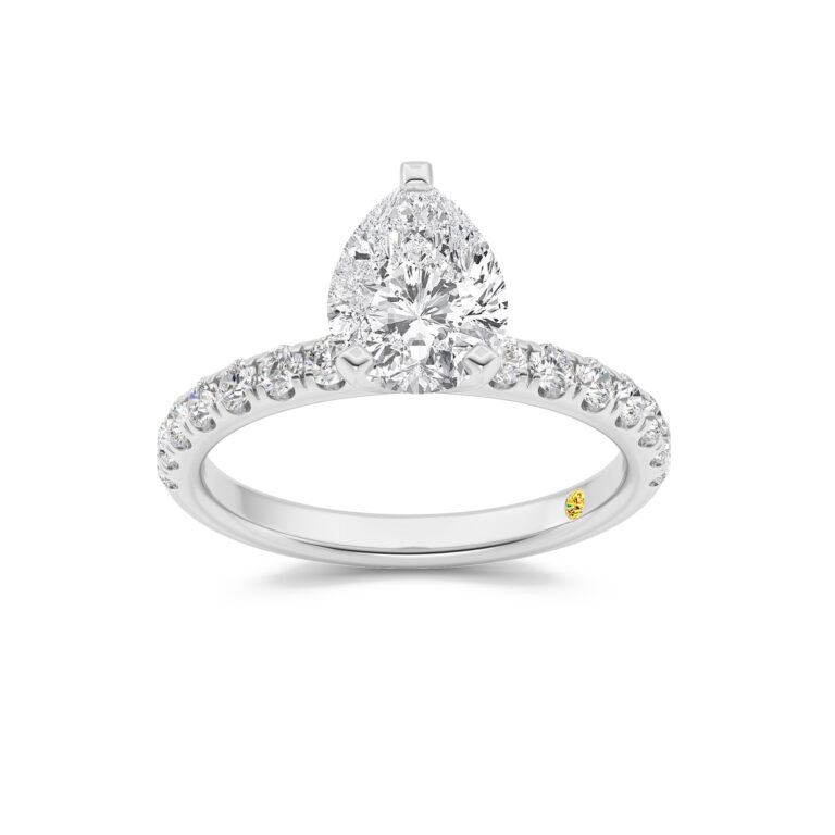Maya Scalloped Pavé Half Coverage Lab Diamond Engagement Ring