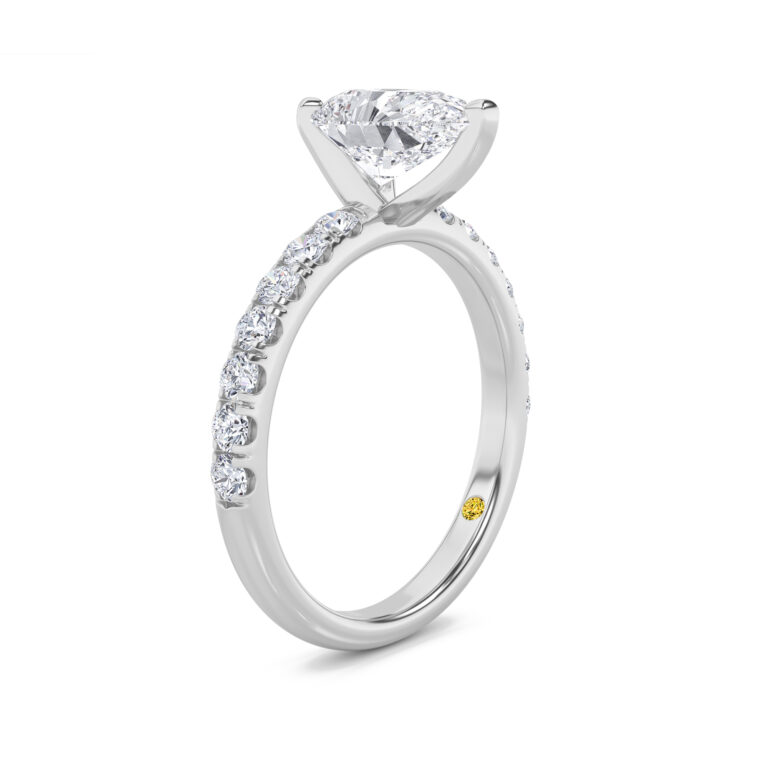 Maya Scalloped Pavé Half Coverage Lab Diamond Engagement Ring