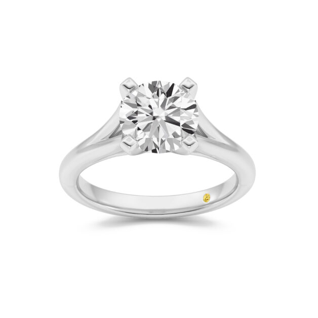 Luxen Split Shank Round Lab Grown Diamond Solitaire Ring