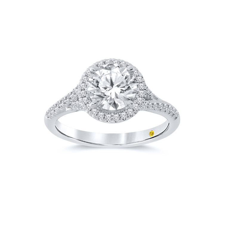 Savanna Lab Grown Split Shank Halo Diamond Engagement Ring