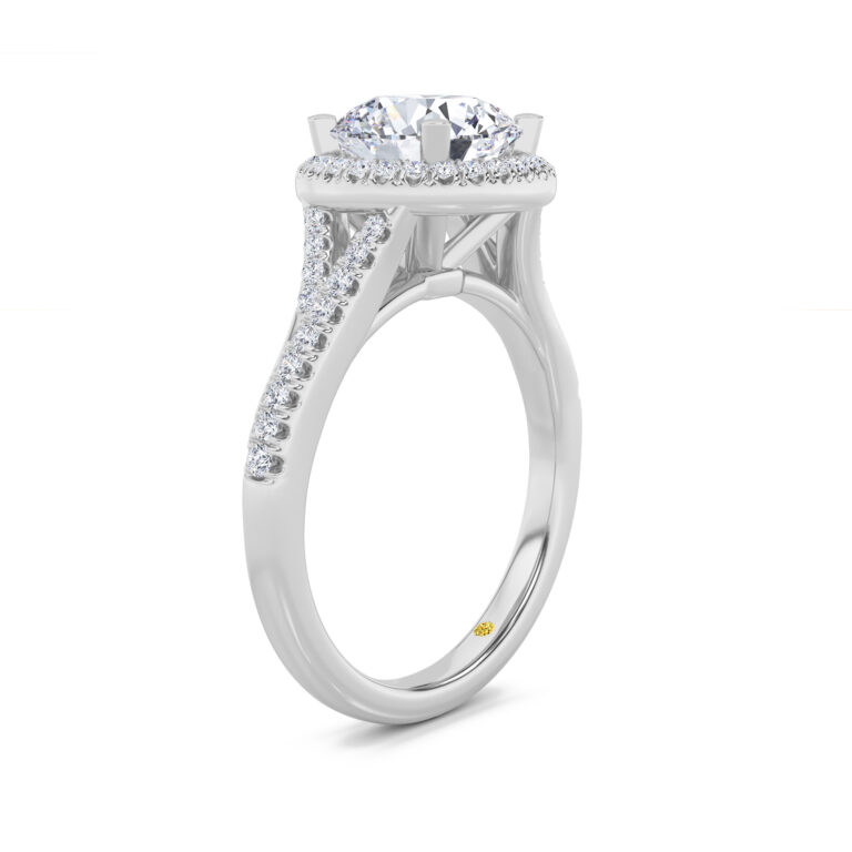 Savanna Lab Grown Split Shank Halo Diamond Engagement Ring