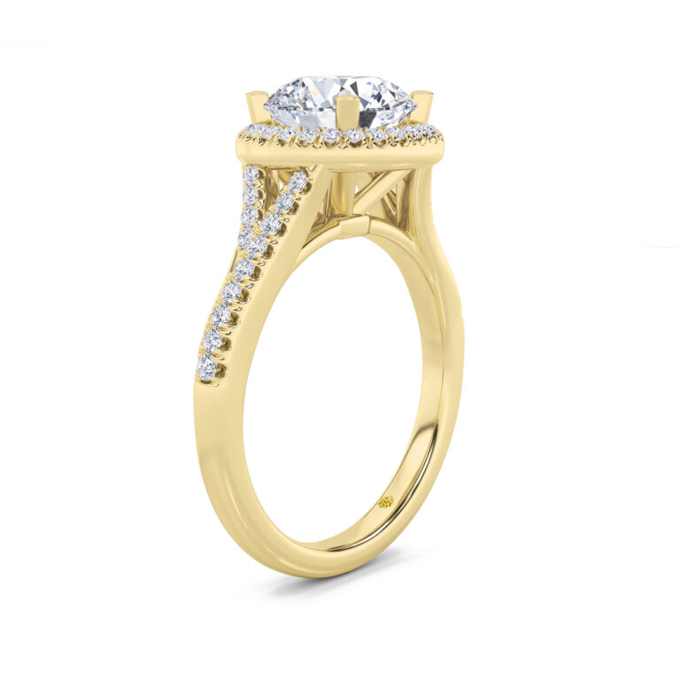 Savanna Lab Grown Split Shank Halo Diamond Engagement Ring