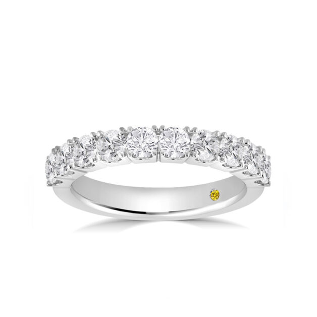 Lab Grown U Prong Set Half Eternity Diamond Ring-1 ct. tw.-18K White Gold_1