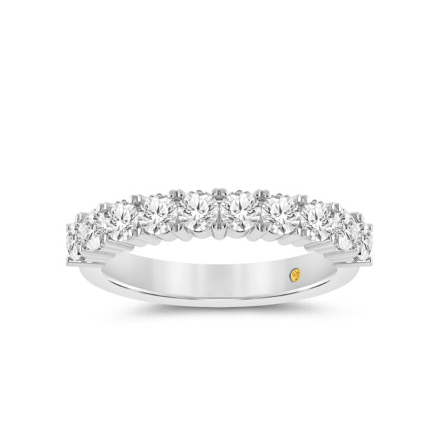 Lab Grown Diamond Cut Split Prong Semi Eternity Ring-1 ct. tw.-18K White Gold_1