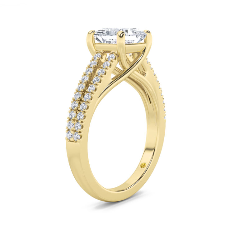 Nyx Split Shank Trellis Pavé Lab Grown Diamond Engagement Ring