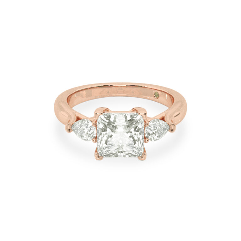 Bruges Lab Grown Three Stone Diamond Engagement Ring