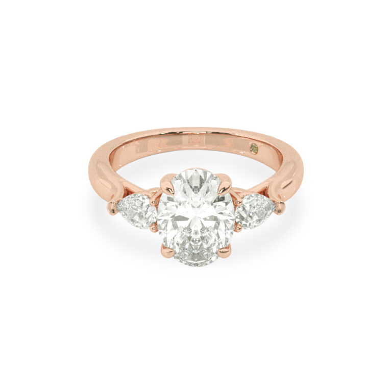 Bruges Lab Grown Three Stone Diamond Engagement Ring