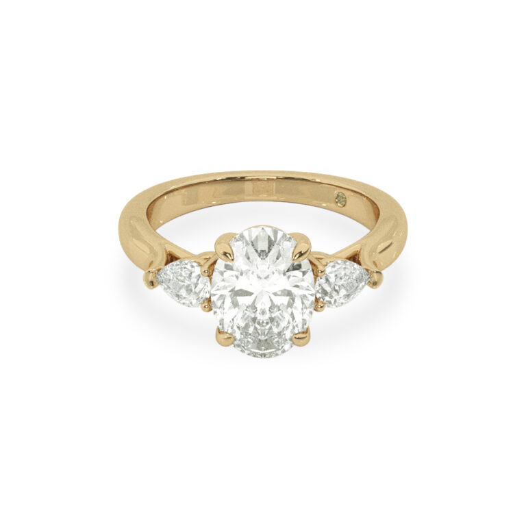 Bruges Lab Grown Three Stone Diamond Engagement Ring