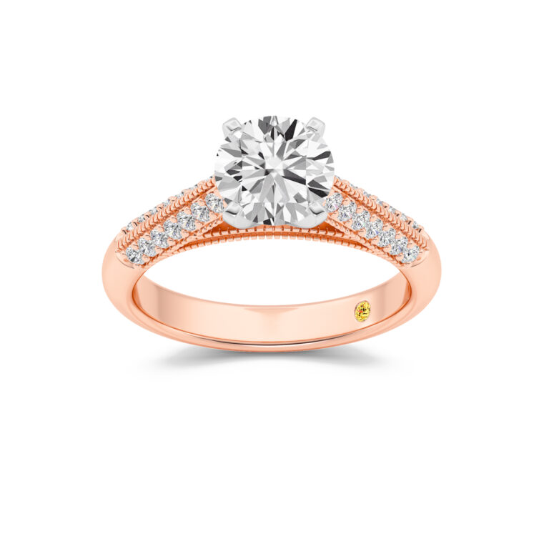 Storm Lab Grown Knife Edged Cathedral Diamond Engagement Ring