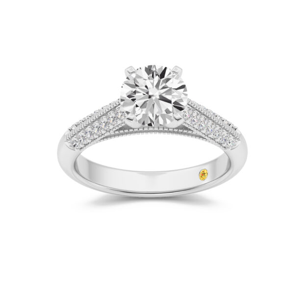 Storm Knife Edged Cathedral Round Lab Grown Diamond Engagement Ring