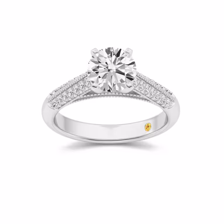 Storm Lab Grown Knife Edged Cathedral Diamond Engagement Ring