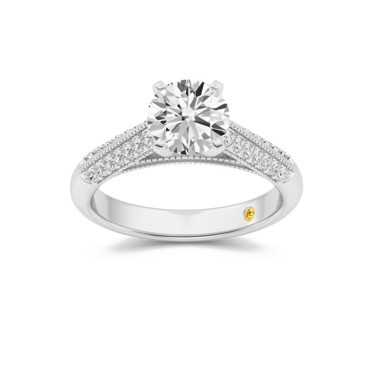 Storm Lab Grown Knife Edged Cathedral Diamond Engagement Ring