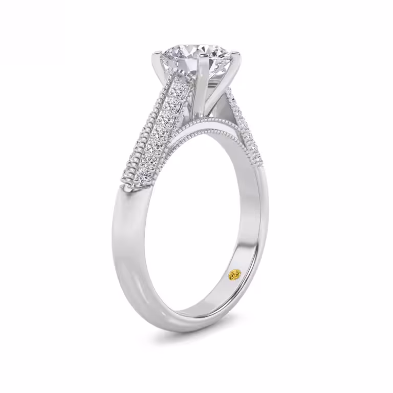 Storm Lab Grown Knife Edged Cathedral Diamond Engagement Ring