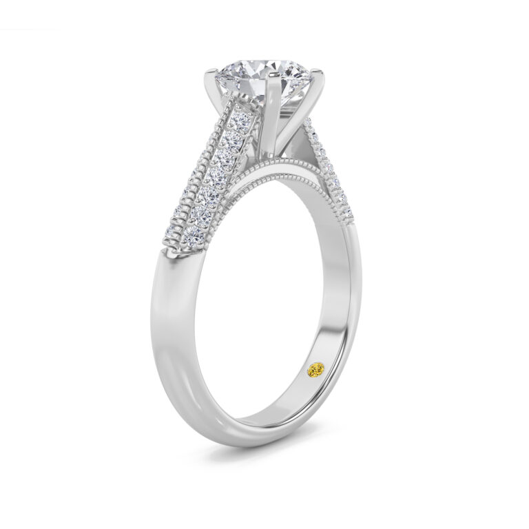 Storm Lab Grown Knife Edged Cathedral Diamond Engagement Ring