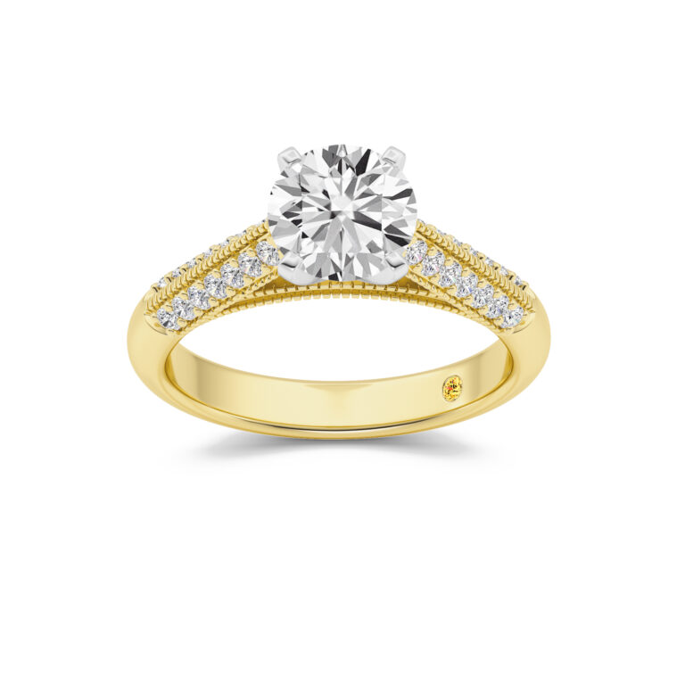 Storm Lab Grown Knife Edged Cathedral Diamond Engagement Ring