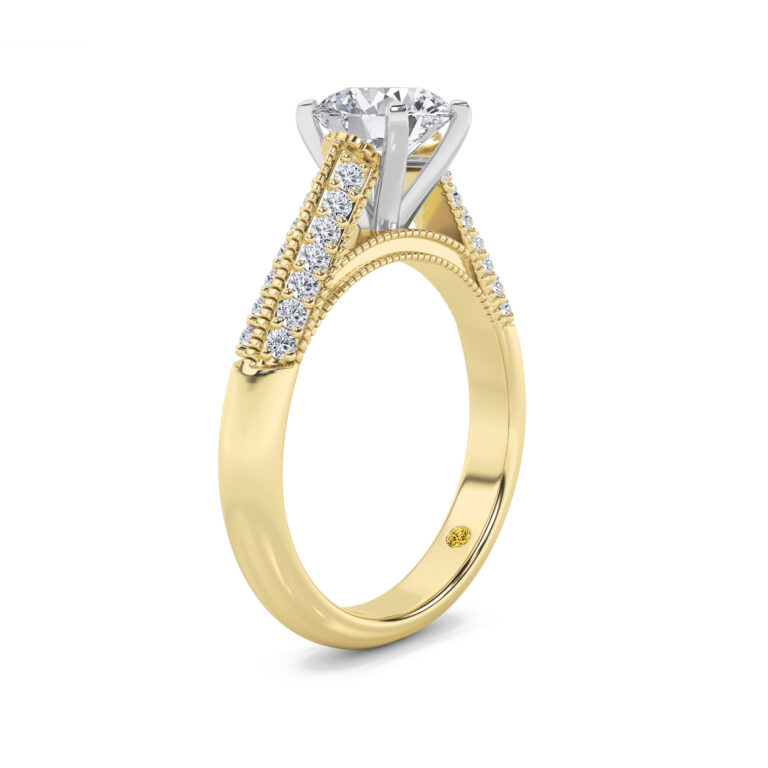 Storm Lab Grown Knife Edged Cathedral Diamond Engagement Ring