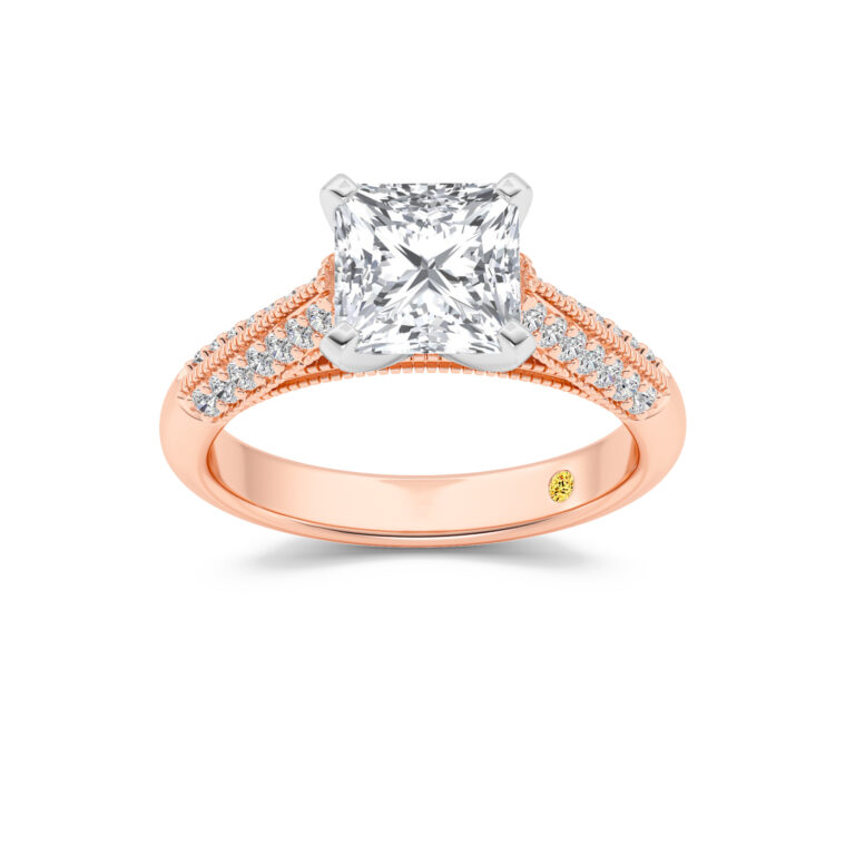 Storm Lab Grown Knife Edged Cathedral Diamond Engagement Ring