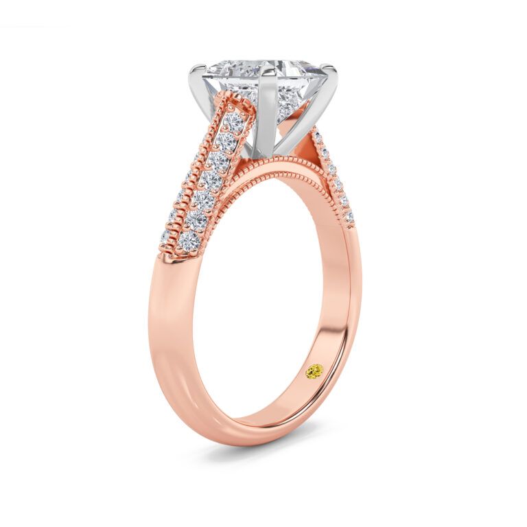 Storm Lab Grown Knife Edged Cathedral Diamond Engagement Ring