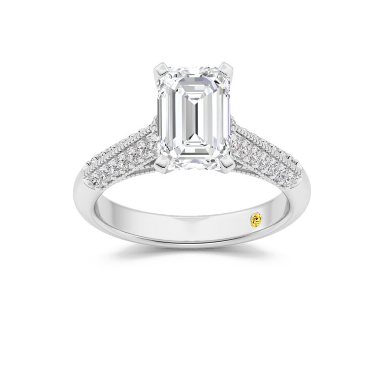 Storm Lab Grown Knife Edged Cathedral Diamond Engagement Ring