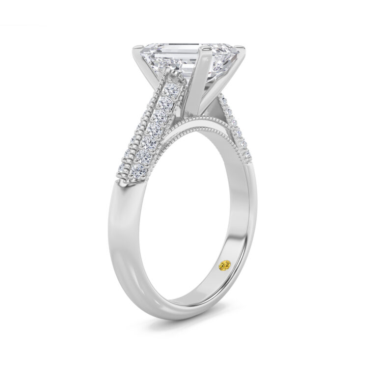 Storm Lab Grown Knife Edged Cathedral Diamond Engagement Ring