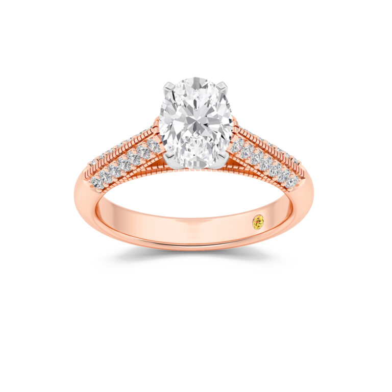 Storm Lab Grown Knife Edged Cathedral Diamond Engagement Ring