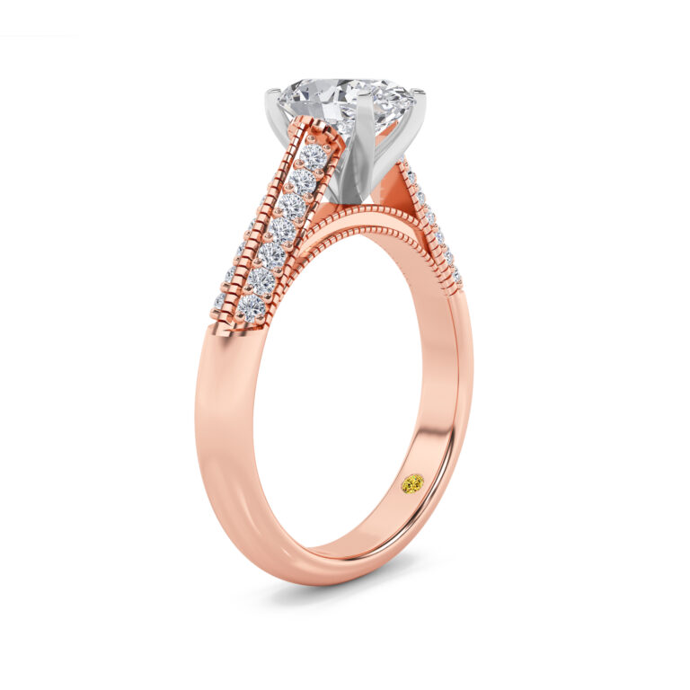 Storm Lab Grown Knife Edged Cathedral Diamond Engagement Ring