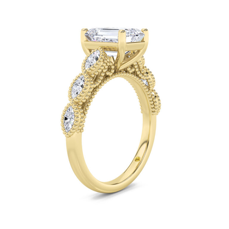 Lhasa Milgrain Marquise Lab Grown Diamond Engagement Ring