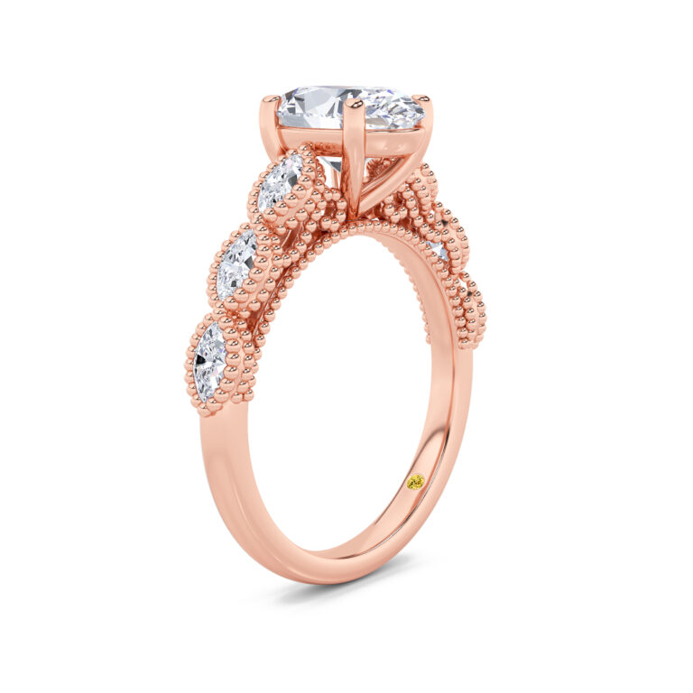 Lhasa Milgrain Marquise Lab Grown Diamond Engagement Ring