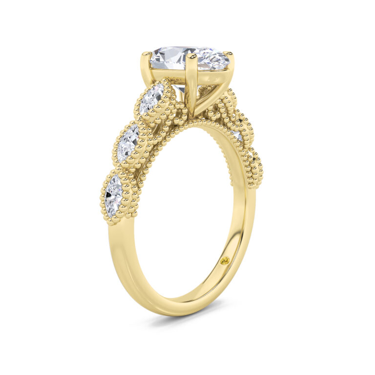 Lhasa Milgrain Marquise Lab Grown Diamond Engagement Ring