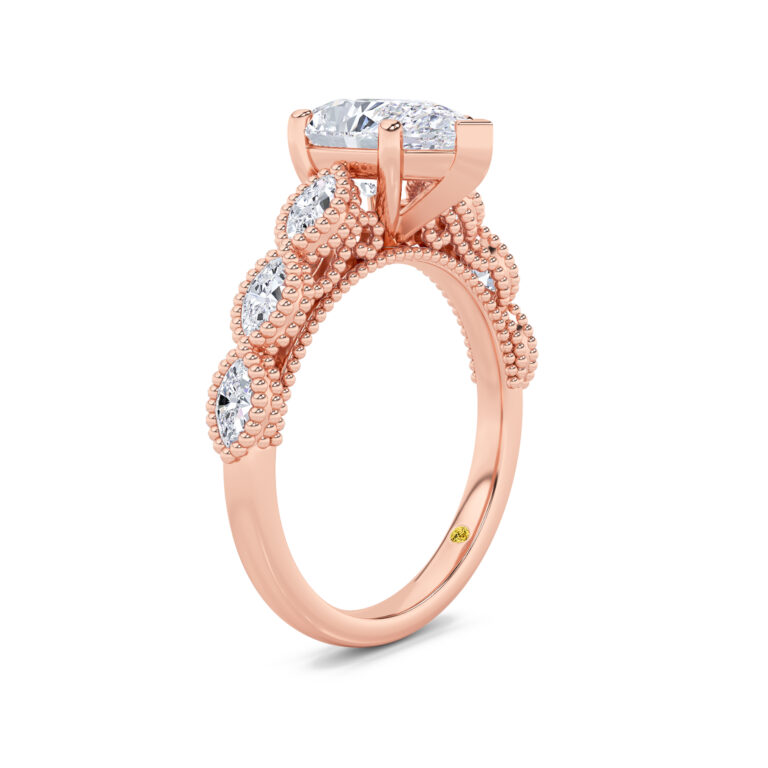 Lhasa Milgrain Marquise Lab Grown Diamond Engagement Ring
