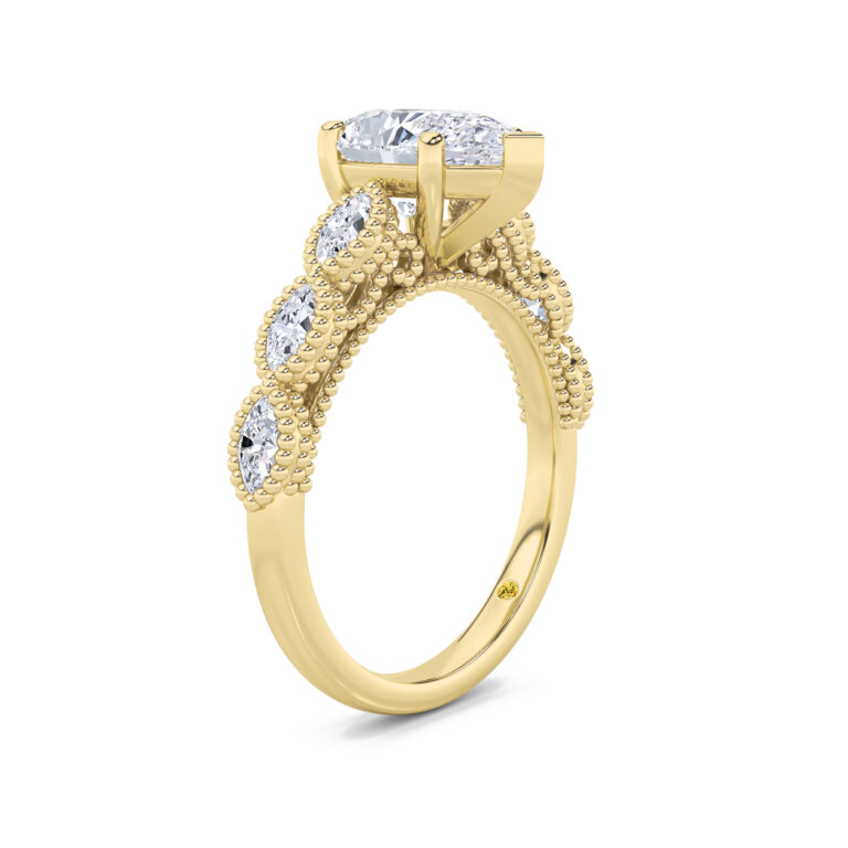 Lhasa Milgrain Marquise Lab Grown Diamond Engagement Ring