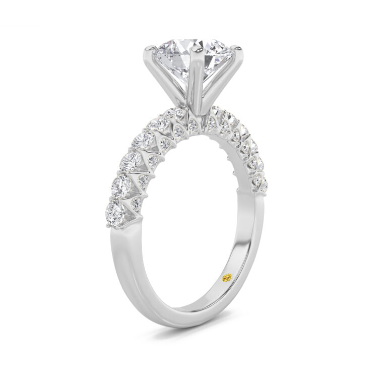 Verda Art Deco Inspired V-Prong Lab Diamond Engagement Ring