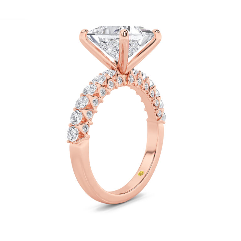 Verda Art Deco Inspired V-Prong Lab Diamond Engagement Ring