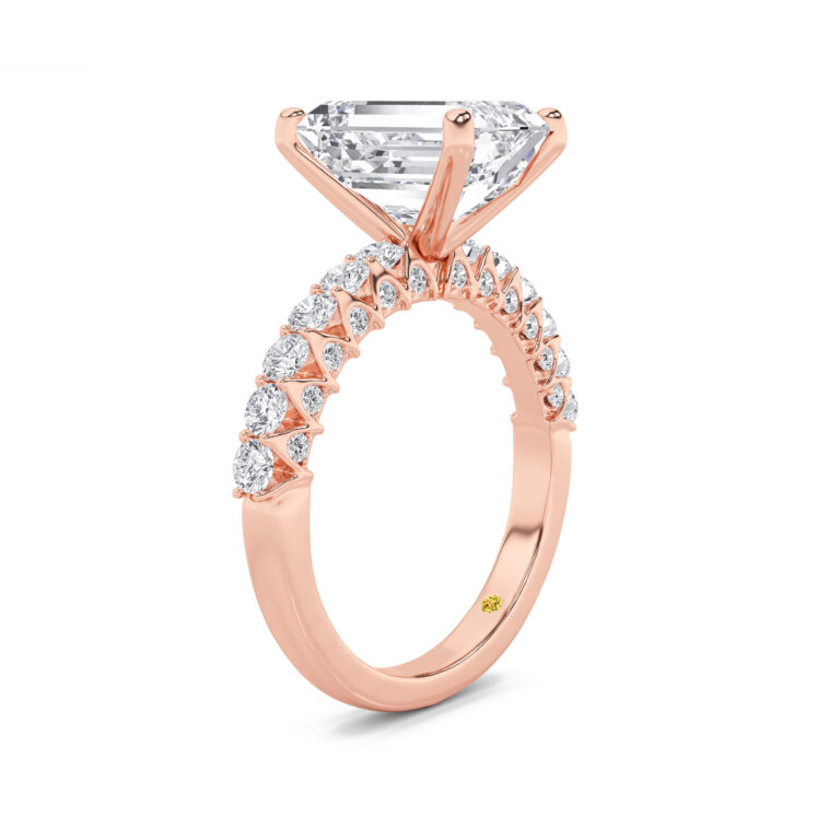 Verda Art Deco Inspired V-Prong Lab Diamond Engagement Ring