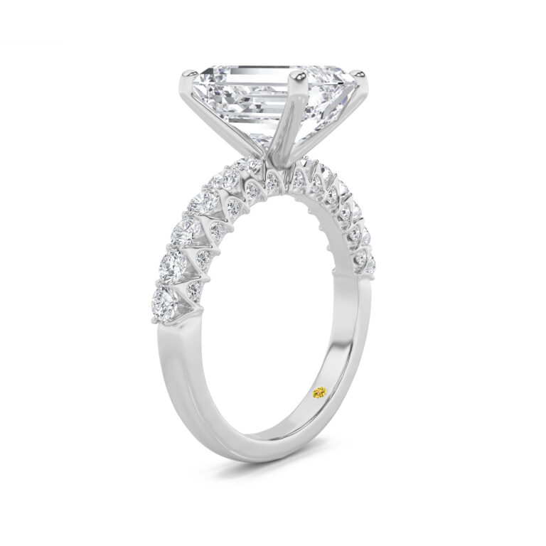 Verda Art Deco Inspired V-Prong Lab Diamond Engagement Ring