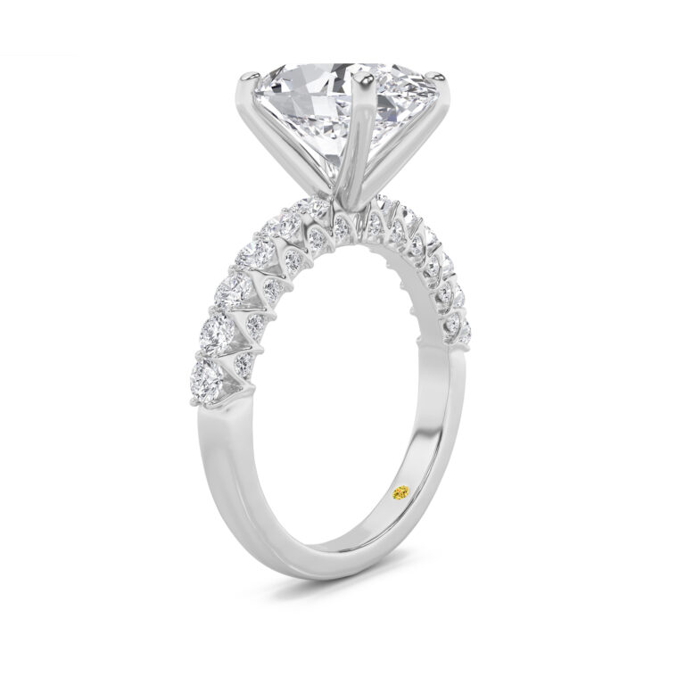 Verda Art Deco Inspired V-Prong Lab Diamond Engagement Ring