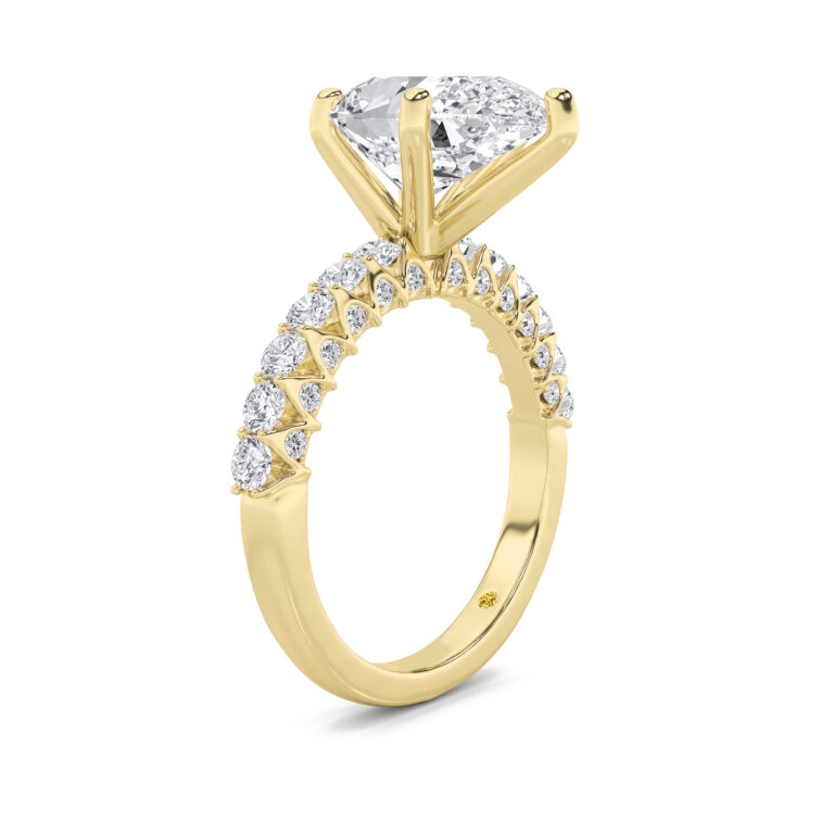 Verda Art Deco Inspired V-Prong Lab Diamond Engagement Ring