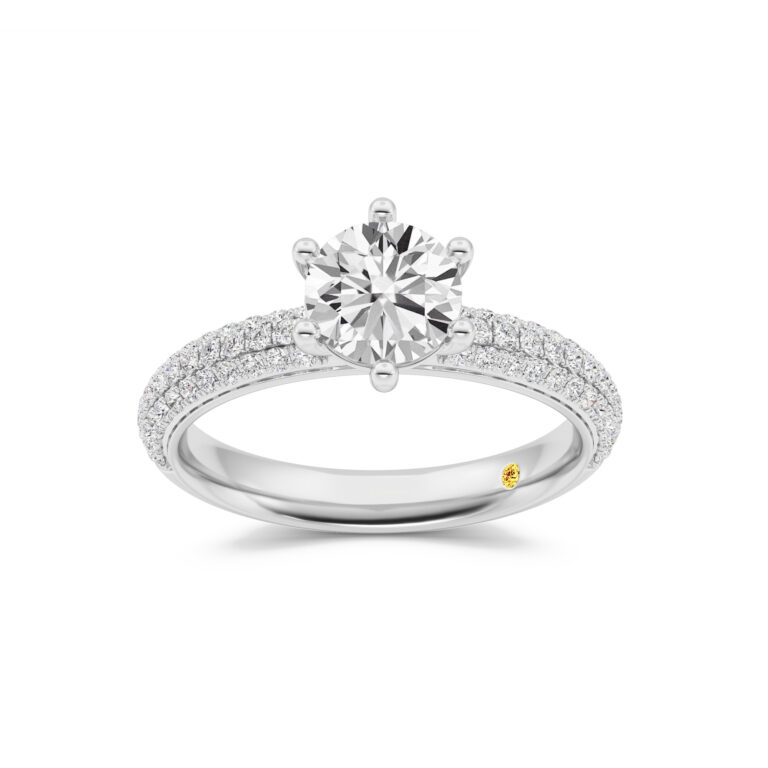 Delos Triple Row Pavé Set Lab Grown Diamond Engagement Ring