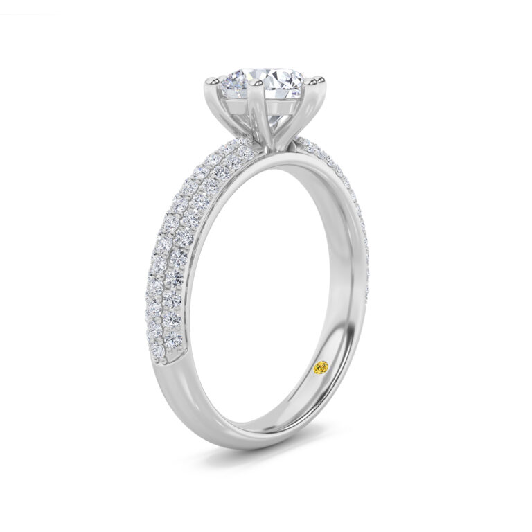 Delos Triple Row Pavé Set Lab Grown Diamond Engagement Ring