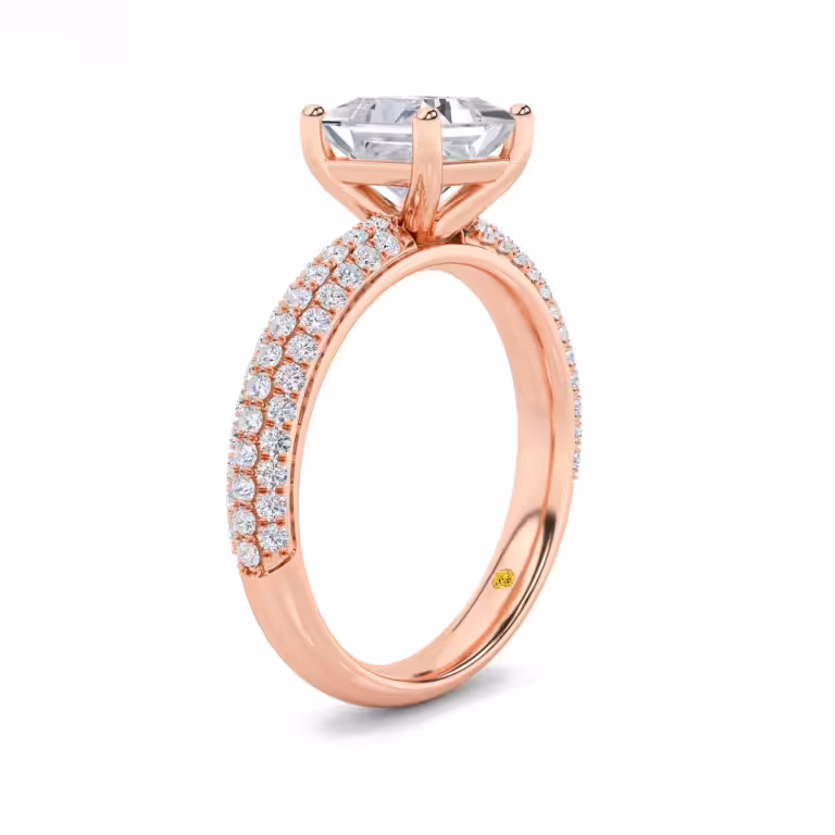 Delos Triple Row Pavé Set Lab Grown Diamond Engagement Ring
