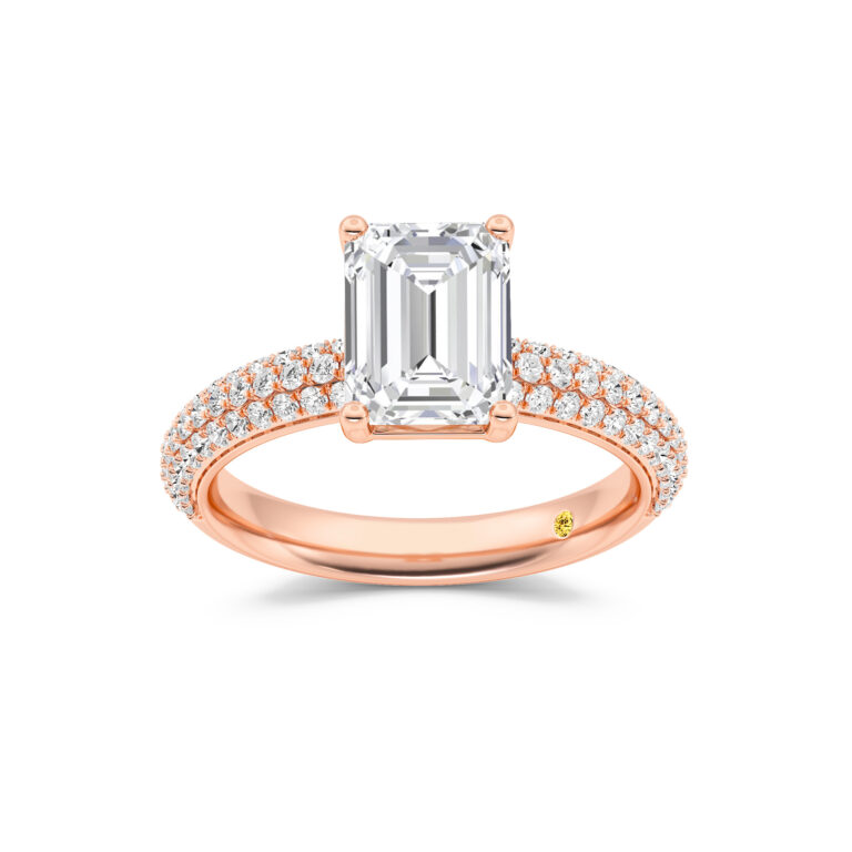 Delos Triple Row Pavé Set Lab Grown Diamond Engagement Ring