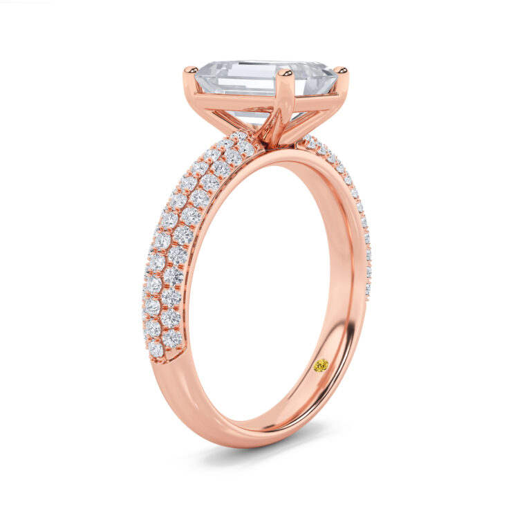 Delos Triple Row Pavé Set Lab Grown Diamond Engagement Ring